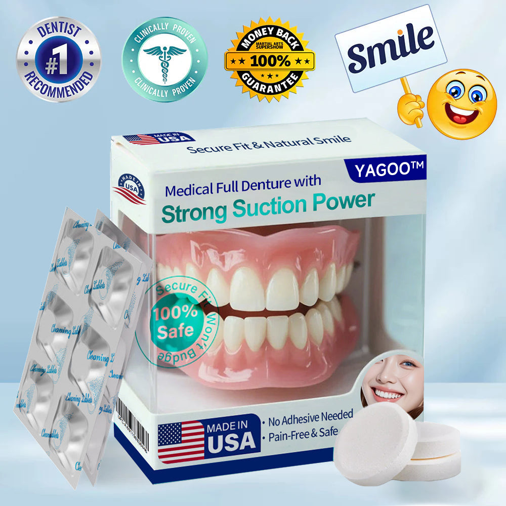 Yagoo™ Medical Full Denture with Strong Suction ✅ Made and Shipped from the USA🍀